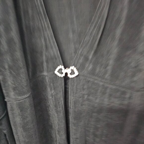 Vintage Vikki Vi Y2K Cardigan Black Liquid Knit Goth Whimsigoth 3X NWT - Picture 2 of 9